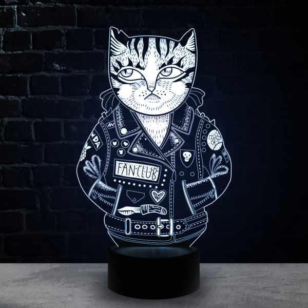 3D светильник  Кот в куртке