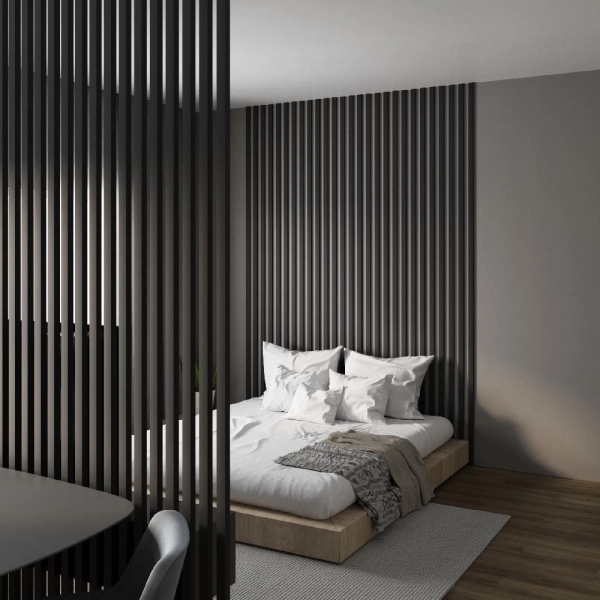 2К Интерьерная Рейка МДФ Stella Планкен De Luxe Black Lead 16*60*2700 (6 шт.уп.)