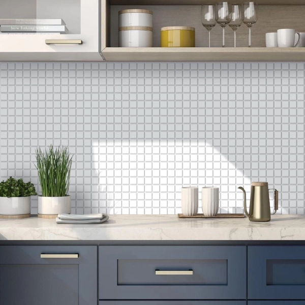 Панель ПВХ 0,3 мозаика Микс белый