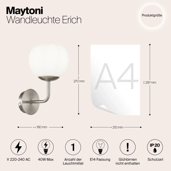 Настенный светильник (бра) Maytoni MOD221-WL-01-N