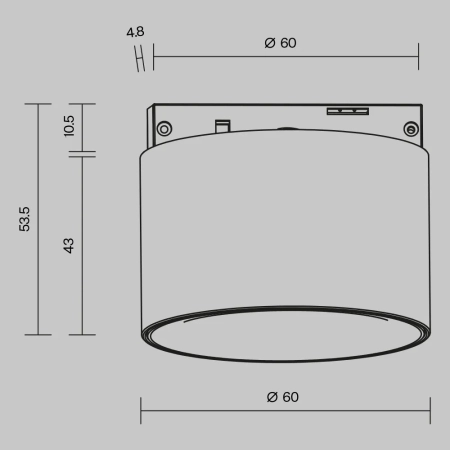 Трековый светильник Technical TR188-1-5W3K-M-BW