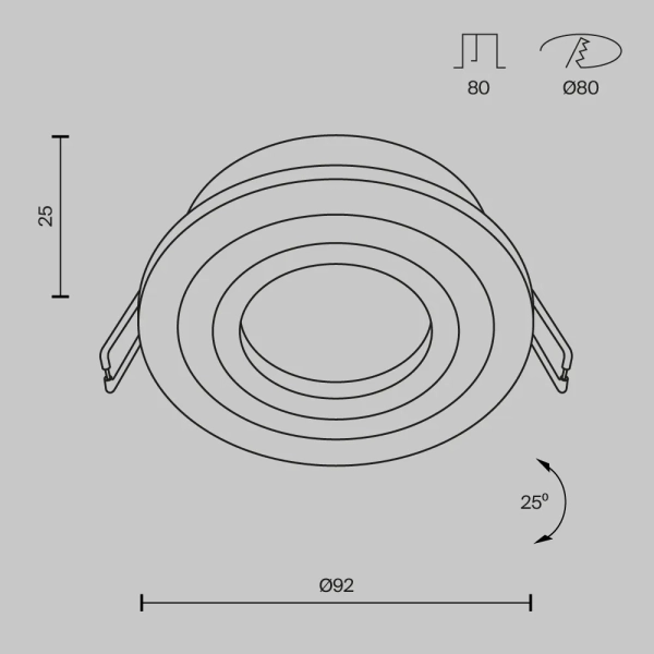 Встраиваемый светильник Technical DL023-2-01S