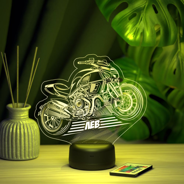 3D светильник  Светильник "Байк с именем Лев"