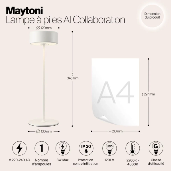 Аккумуляторный светильник Maytoni MOD229TL-L3W3K2