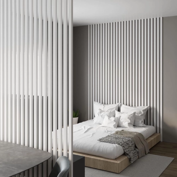 2К Интерьерная рейка МДФ Stella Бриона Standard Белый 16*40*2700 (уп.8шт.)