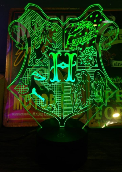 3D светильник  Герб школы Хогвартс (Гарри Поттер)