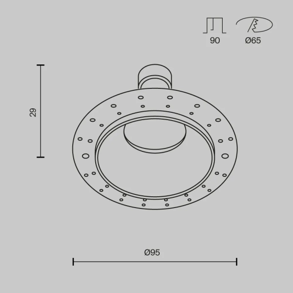 Встраиваемый светильник Technical DL126-GU10-TRS-B
