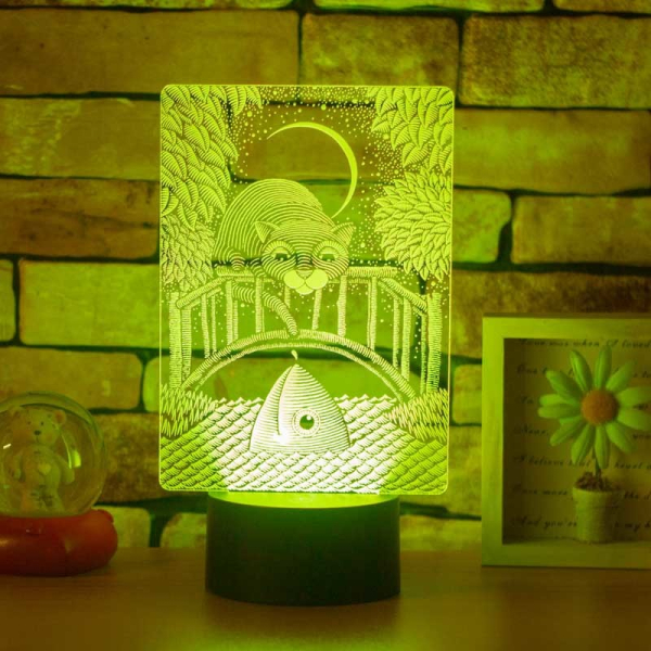 3D светильник  Светильник "Кот в лунную ночь"