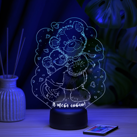 3D светильник  Светильник "Мышонок и медвежонок"