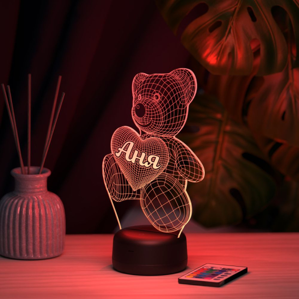3D светильник  Светильник "Мишка с именем Аня"