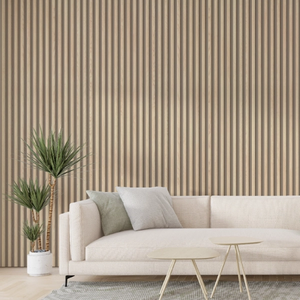 Рейка Интерьерная МДФ Stella Модель 12 Light Дуб Снежный 2800х27х12 (упак.15шт.)