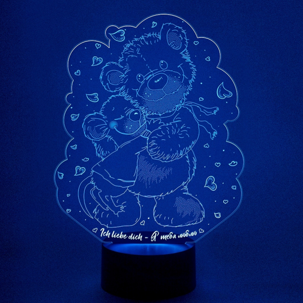 3D светильник  Мышонок и медвежонок