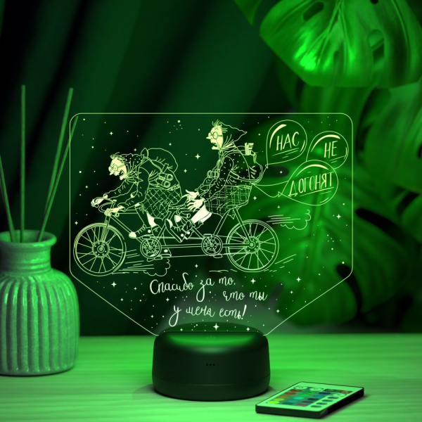 3D светильник  Светильник "Бабки-подружки на велосипеде"