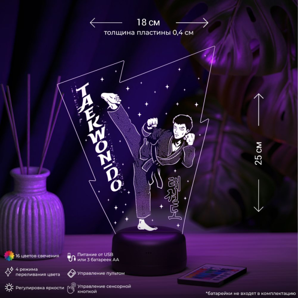 3D светильник  Светильник "Тхэквондо (Мальчик)"