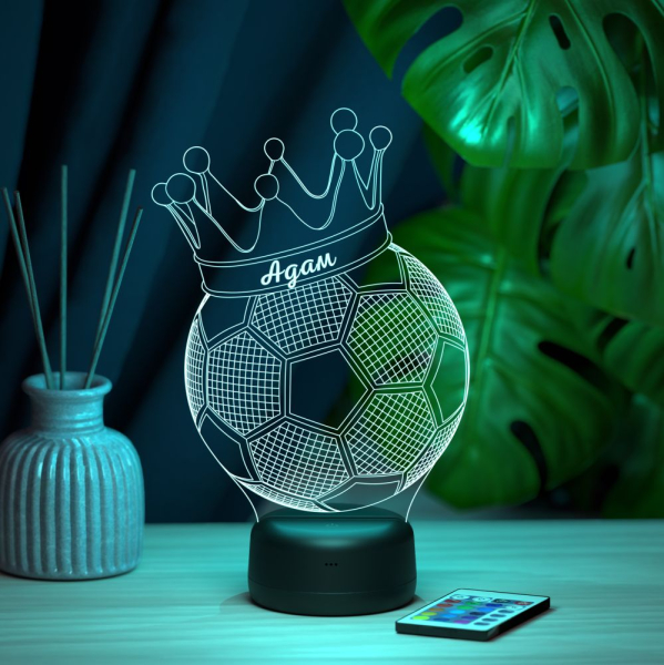 3D светильник  Светильник "Мяч с короной с именем Адам"