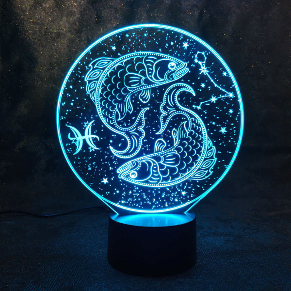 3D светильник  Зодиак - Рыбы
