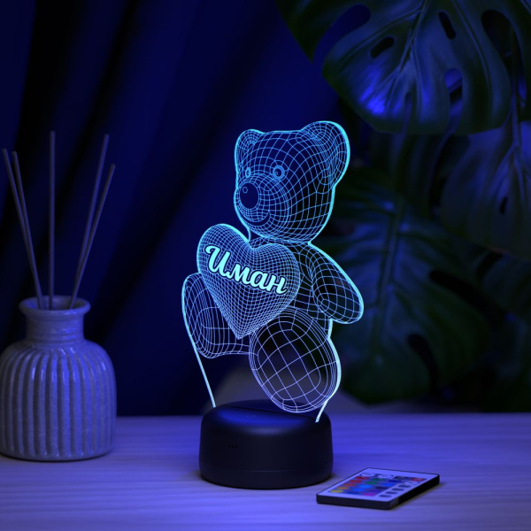 3D светильник  Светильник "Мишка с именем Иман"