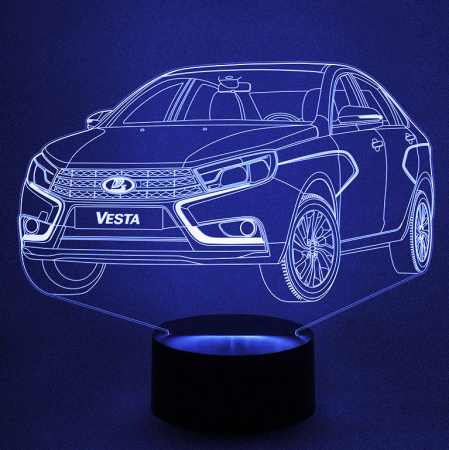 3D светильник  Светильник "Автомобиль - Lada Vesta"