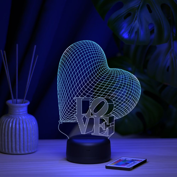 3D светильник  Светильник "Сердце LOVE"